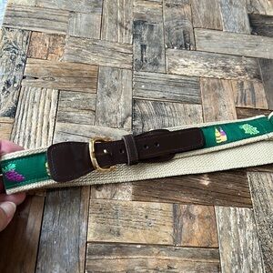 Alynn Adjustable Canvas Embroidered Wine Grape Belt